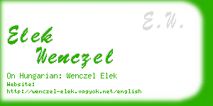 elek wenczel business card